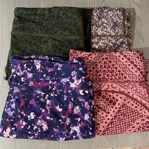Fabletics LOT 4 Leggings Various Multi-Color Patterns Size 8